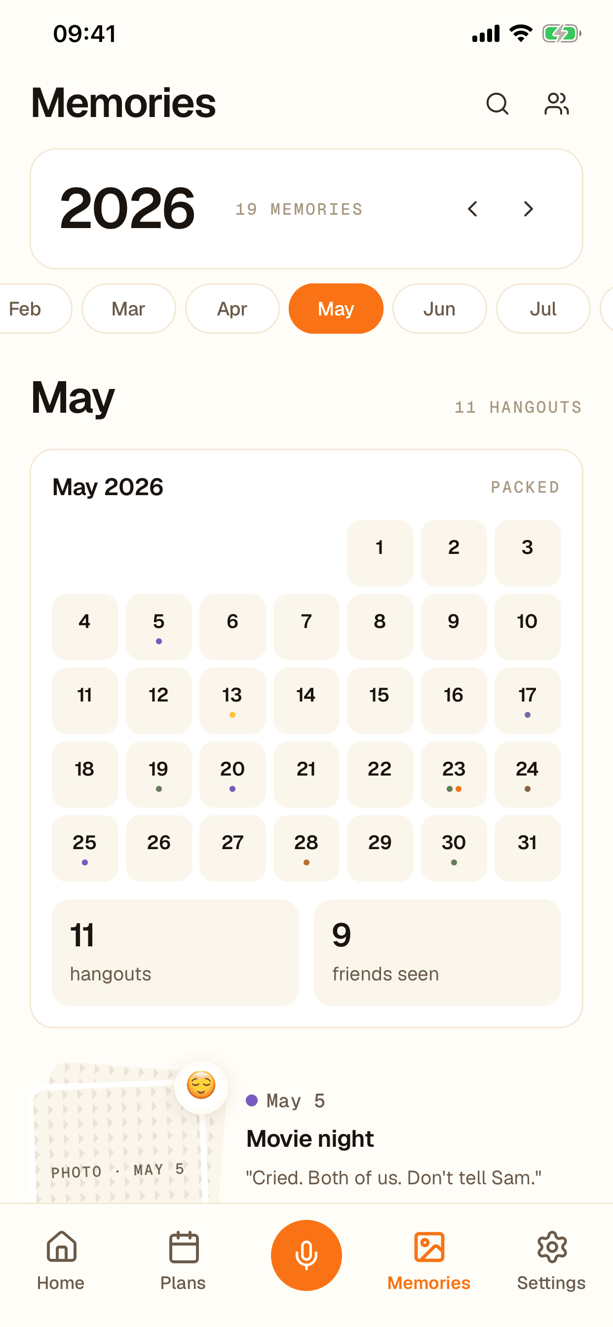 Scroll back through the year, by vibe.